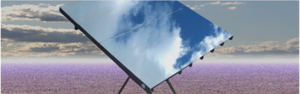Picture of heliostat in desert.